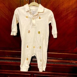 6 month old Ralph Lauren onesie